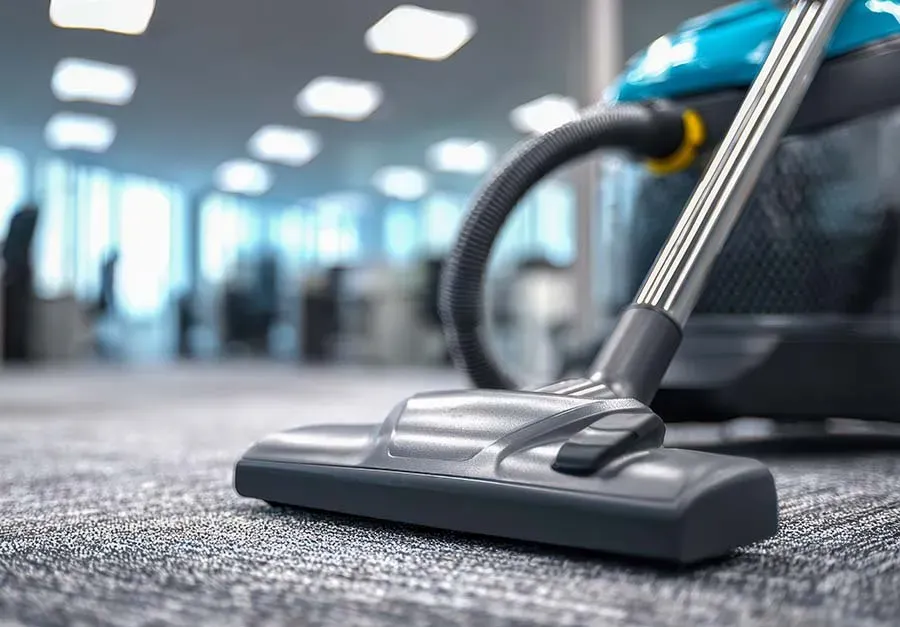 Aspirateur sur moquette de bureaux